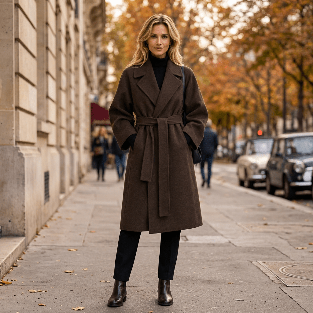 Long Belted Winter Coat for Sophisticated Everyday Style