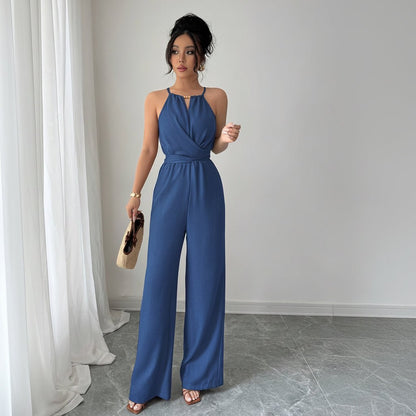 Casual Wide Leg Maxi Jumpsuits