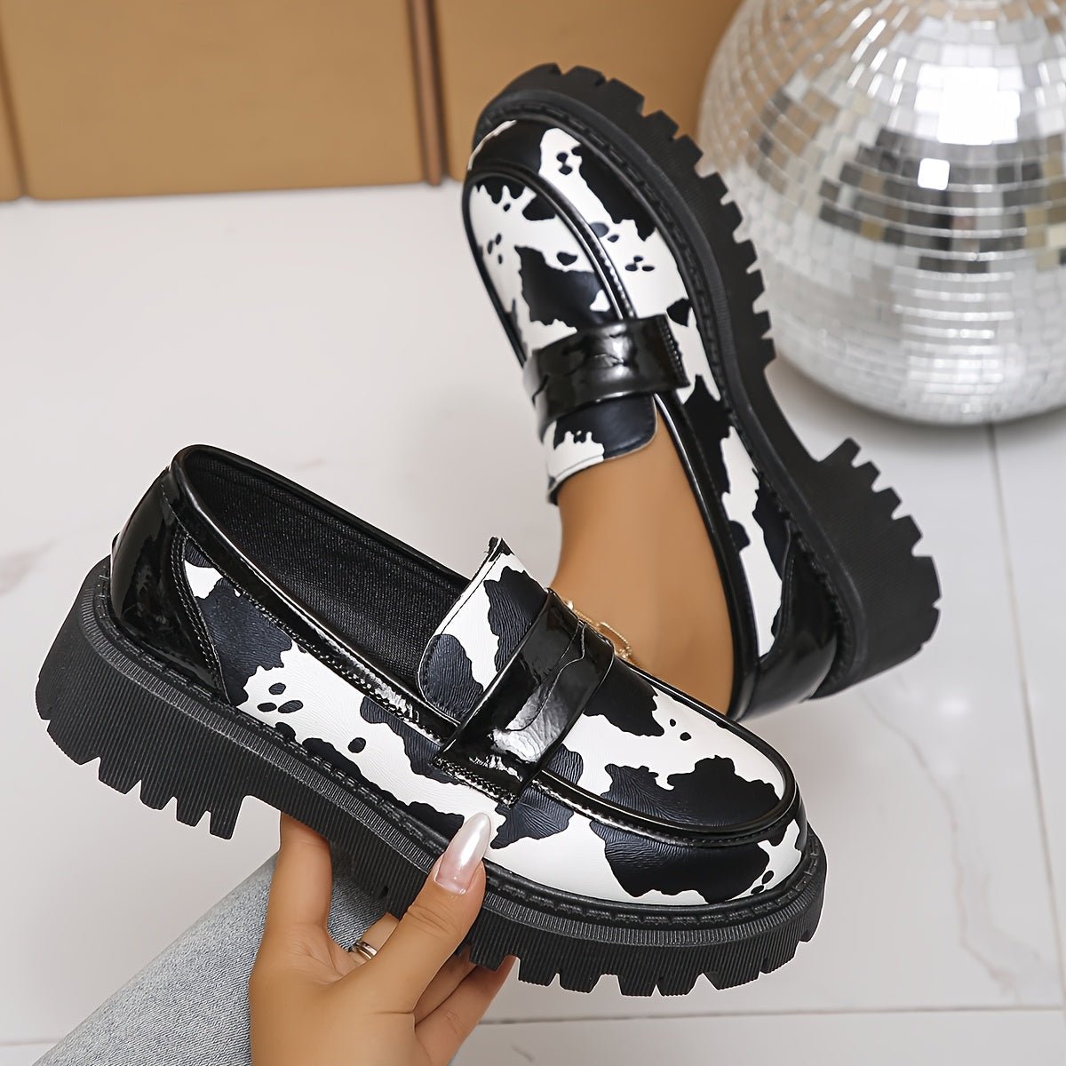 Bold Zebra Slip On Loafers
