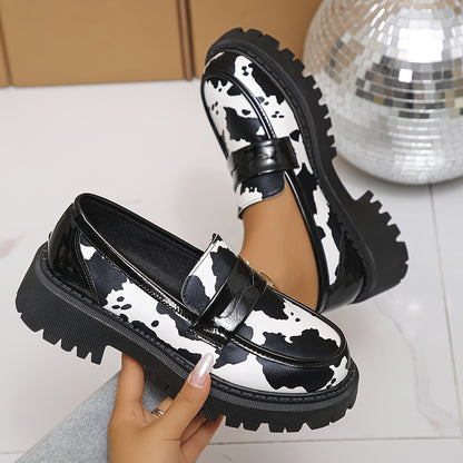 Bold Zebra Slip On Loafers
