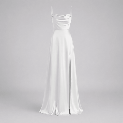 Cowl Neck Split Maxi Dress