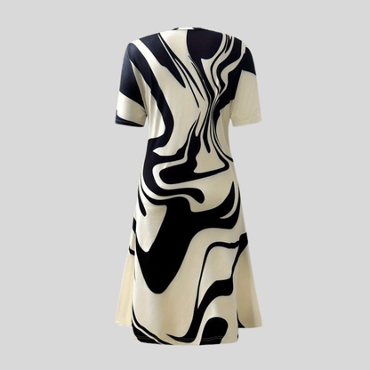 Auffälliges Maxikleid mit Zebramuster