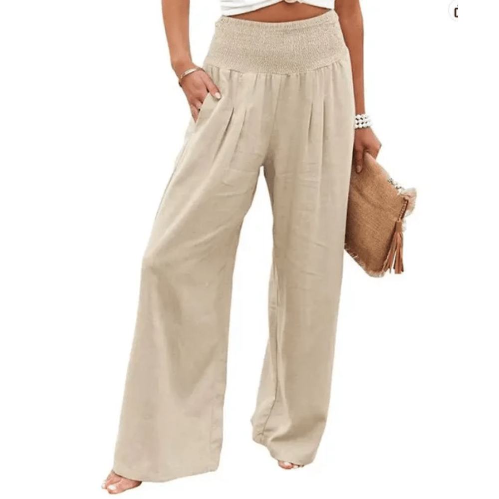 Relaxed Plaid Wide Leg Pants