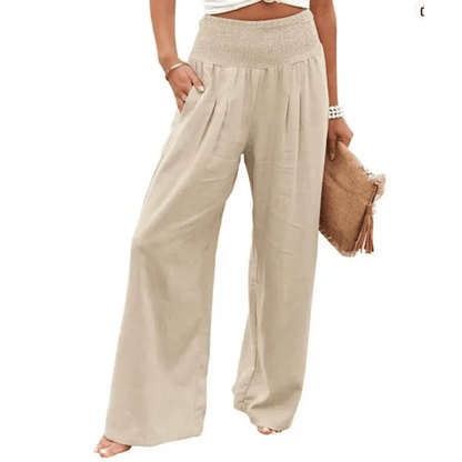 Relaxed Plaid Wide Leg Pants