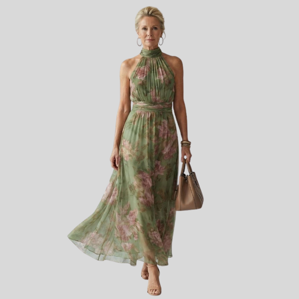 Floral Print Flowing Maxi Dress
