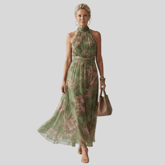 Vestido maxi fluido con estampado floral