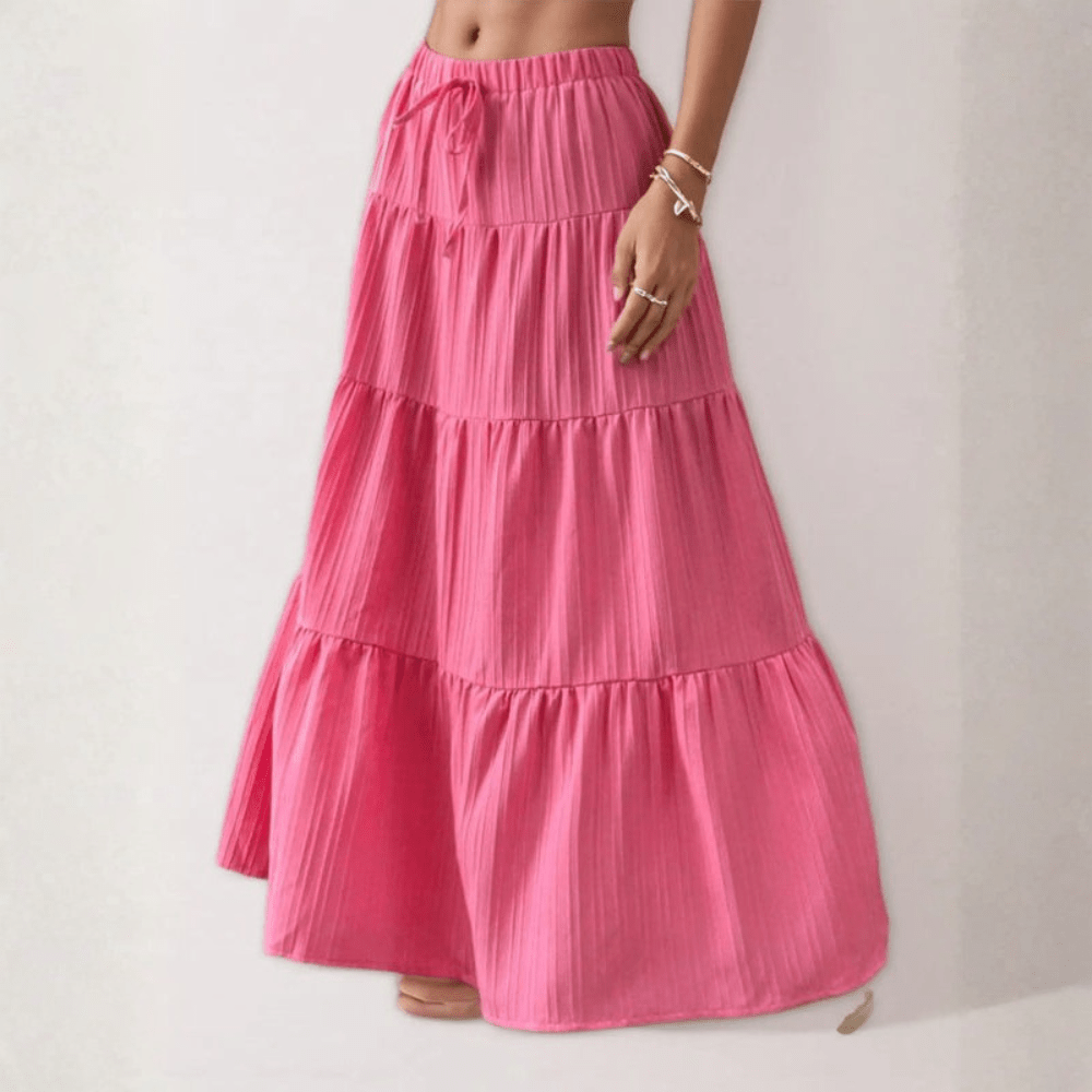 Breezy Tie Waist Midi Skirt