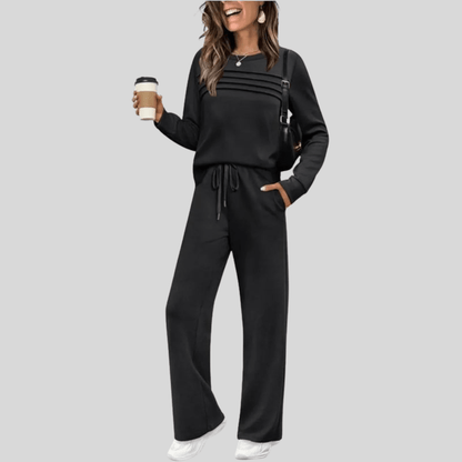 Long Sleeve T Shirt And Belted Pants Set