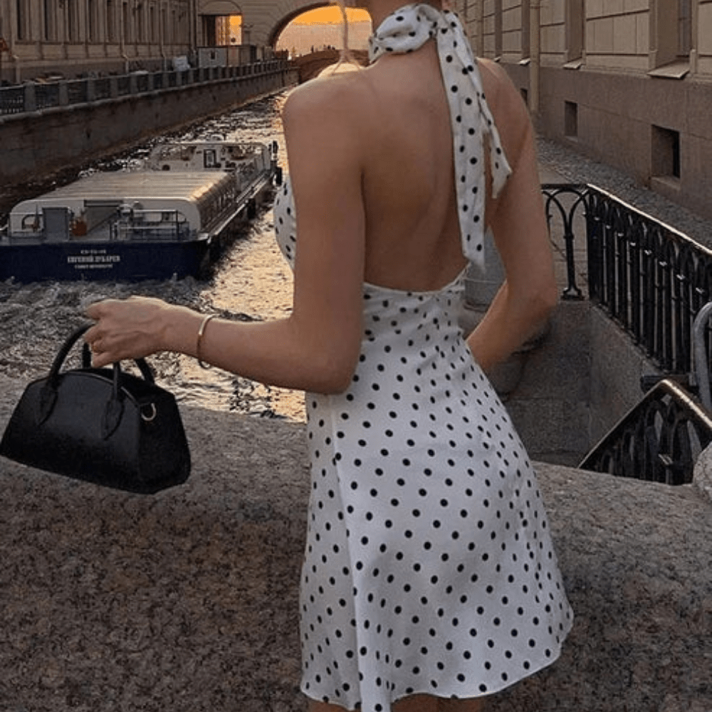 Vivid Polka Dot Mini Dress