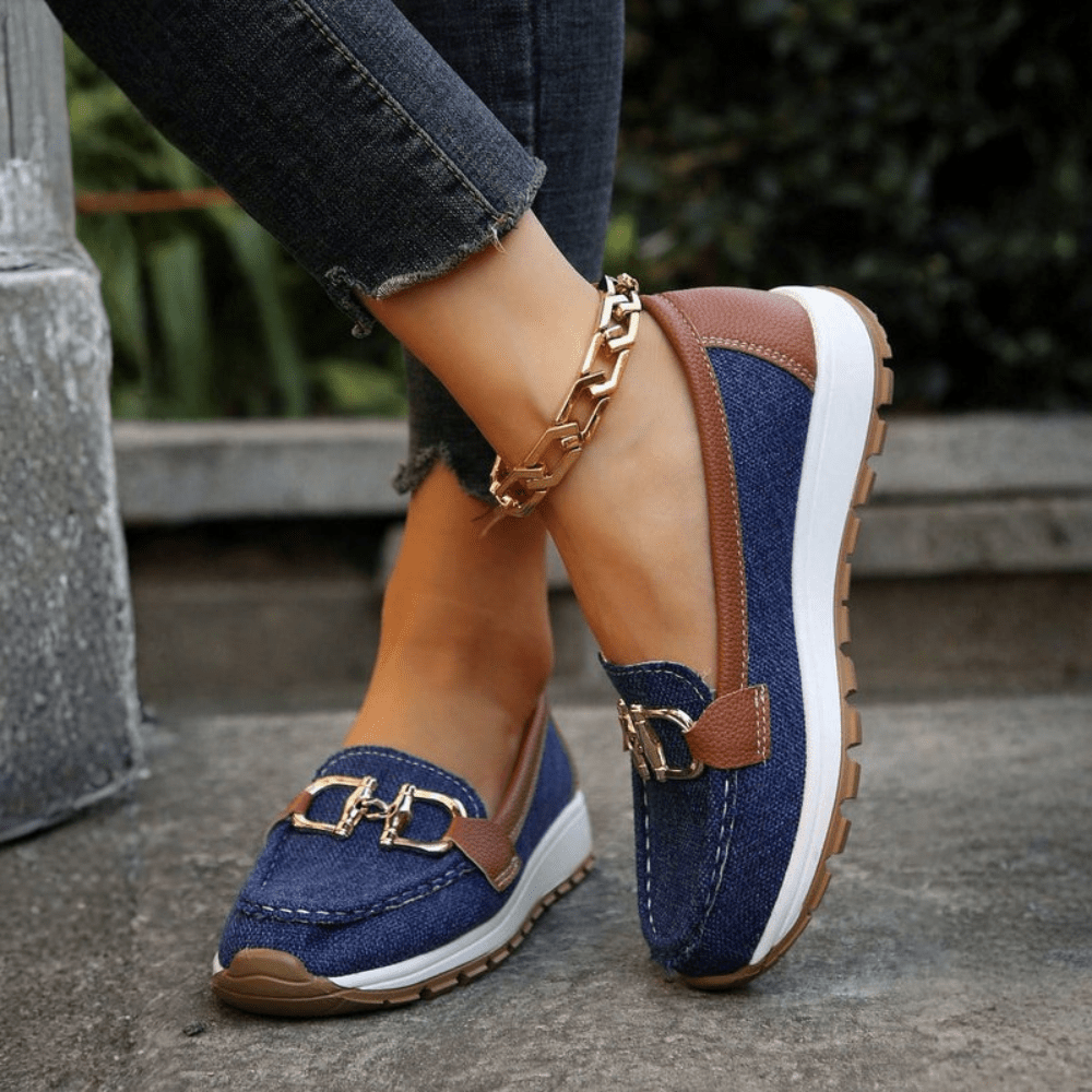 Cozy Buckle Flat Loafers