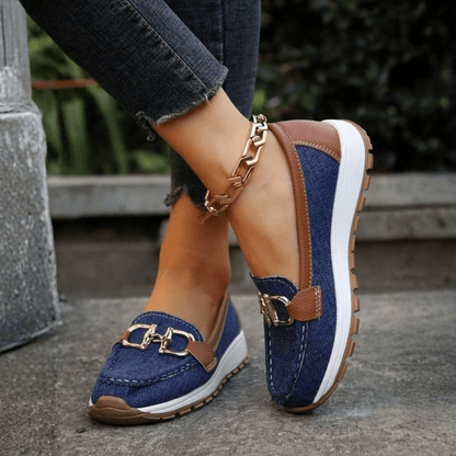 Cozy Buckle Flat Loafers