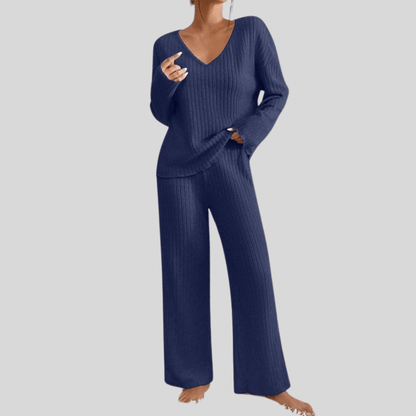 Long Sleeve Top And Wide Leg Pants Set