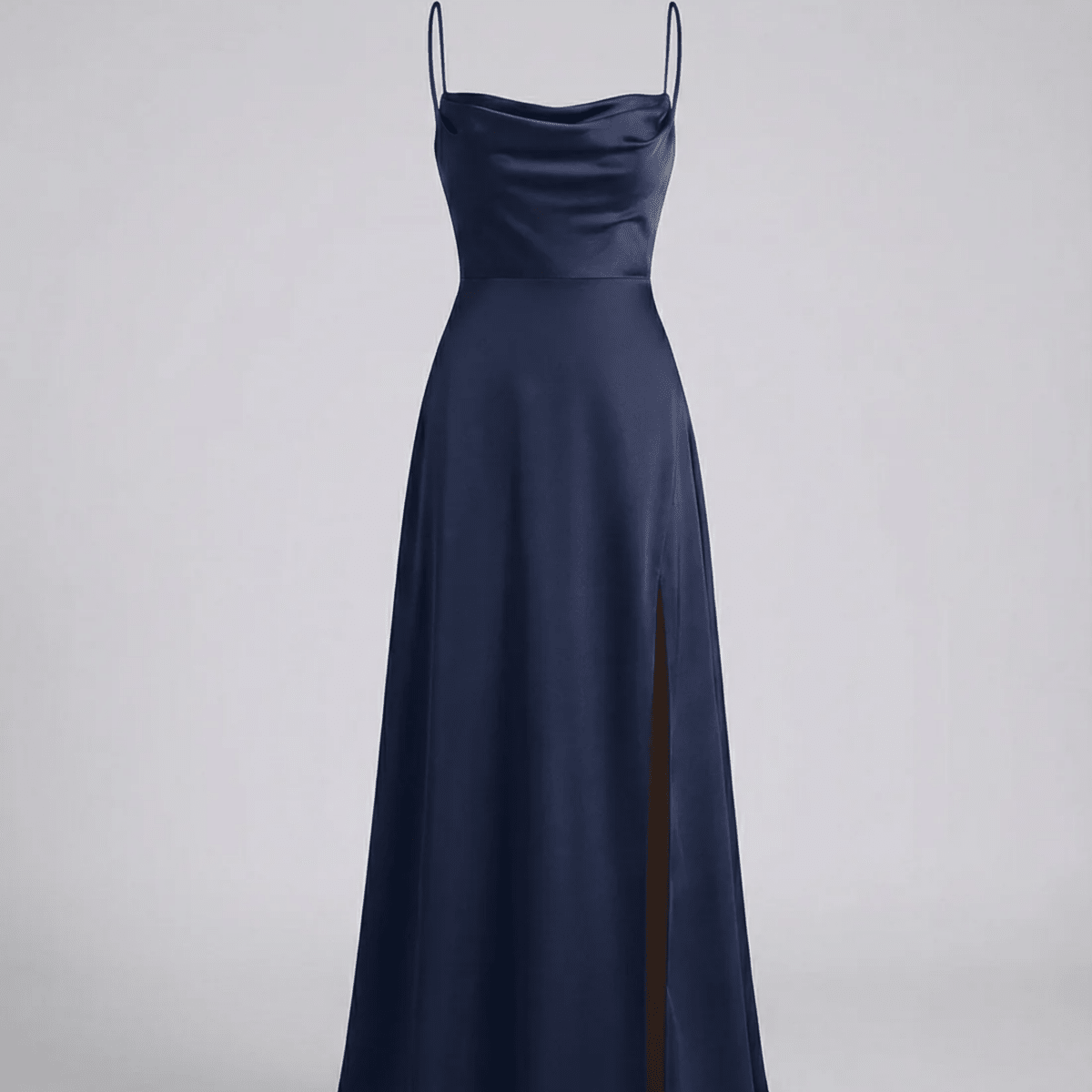 Elegant Cowl Neck Split Maxi Dress