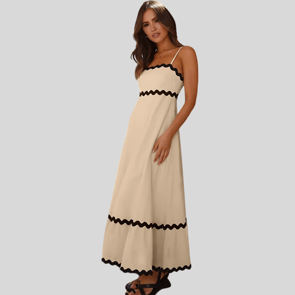 Flowy Spaghetti Strap Ruffle Maxi Dress