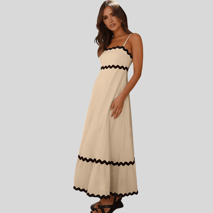 Flowy Spaghetti Strap Ruffle Maxi Dress