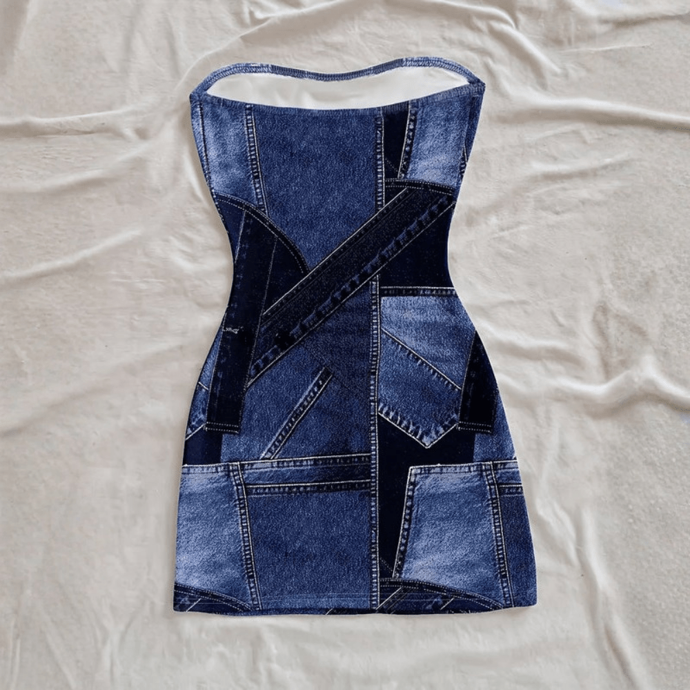 Boho Denim Mini Dress