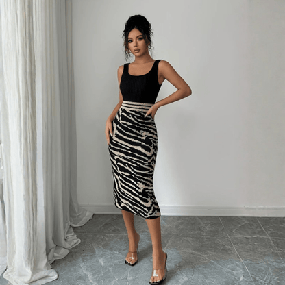 Zebra Print Trendy Classic Mini Dress
