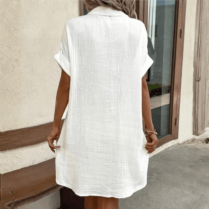 Breathable Linen Shirt Dress