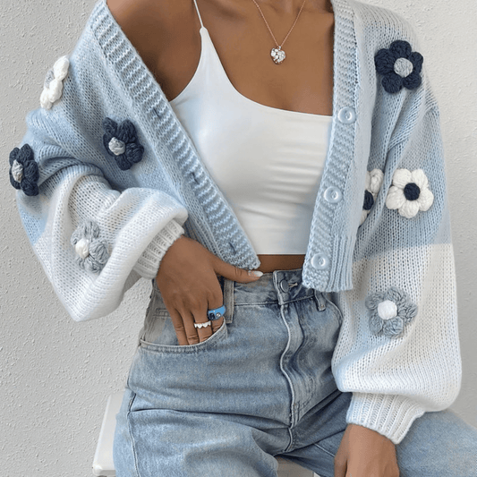 Icy Blue Floral Duster Cardigan