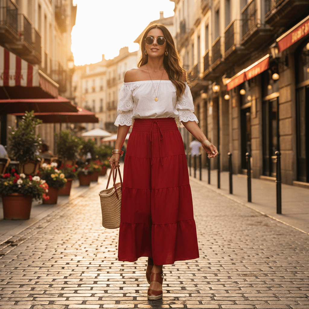 Boho Tiered Maxi Skirt