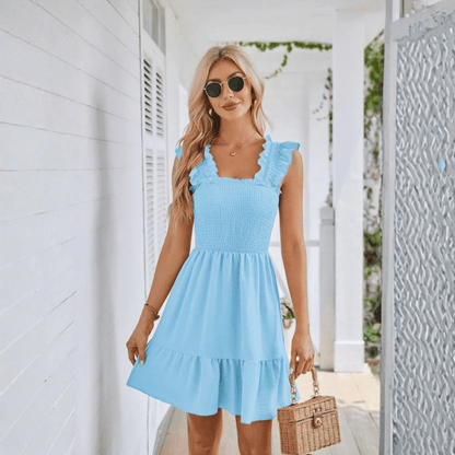 Flirty Ruffle Backless Maxi Dress