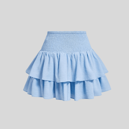 Playful Tiered Mini Skirt Bow