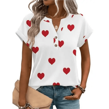 Cheerful Heart Print T Shirt