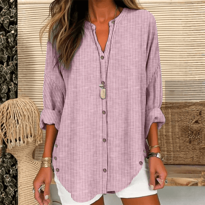 Casual Cotton Striped Blouse