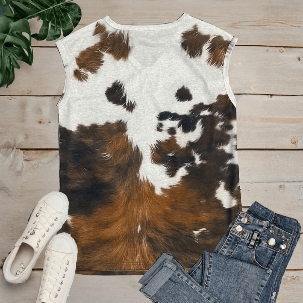 Bold Cow Print Tank Top