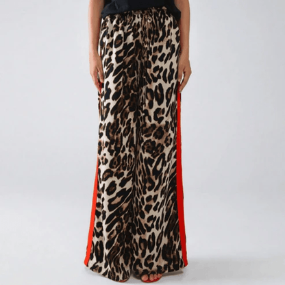 Bold Leopard Pants Side Stripe