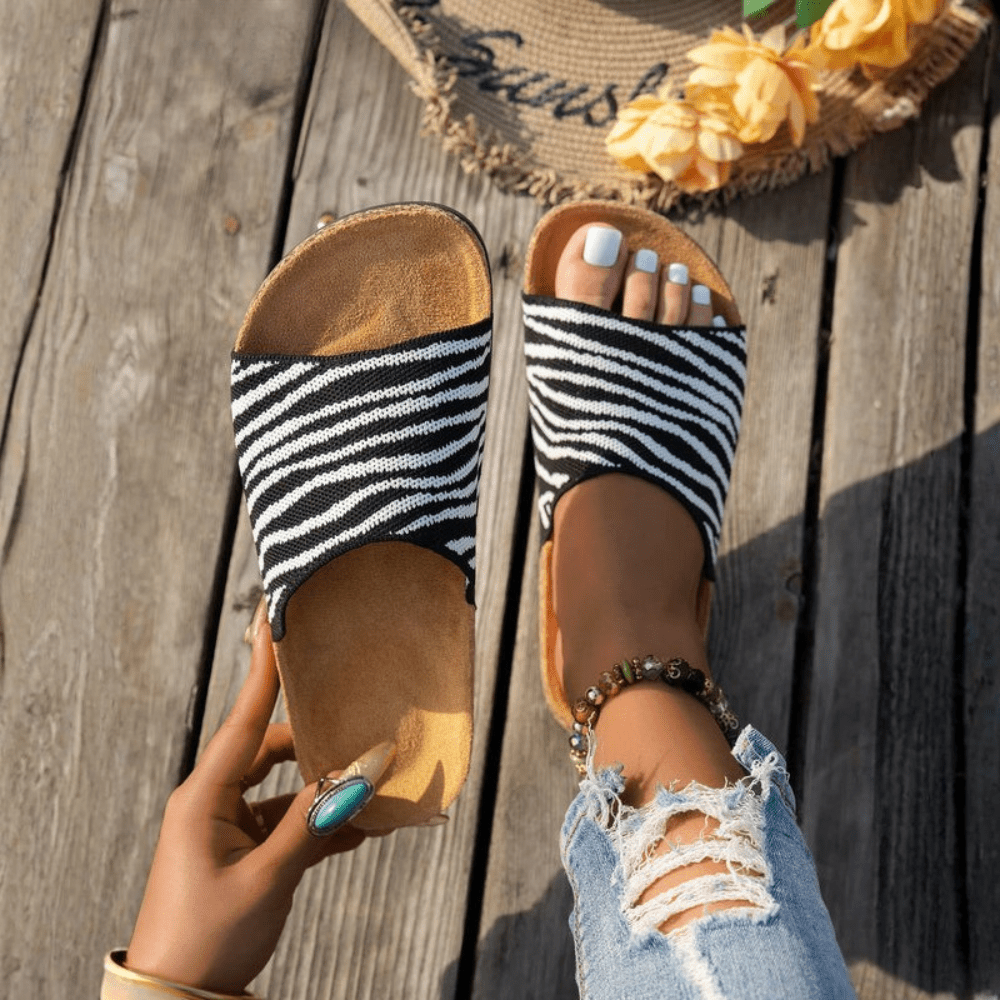 Animal Print Cork Sandals