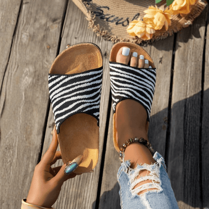Animal Print Cork Sandals