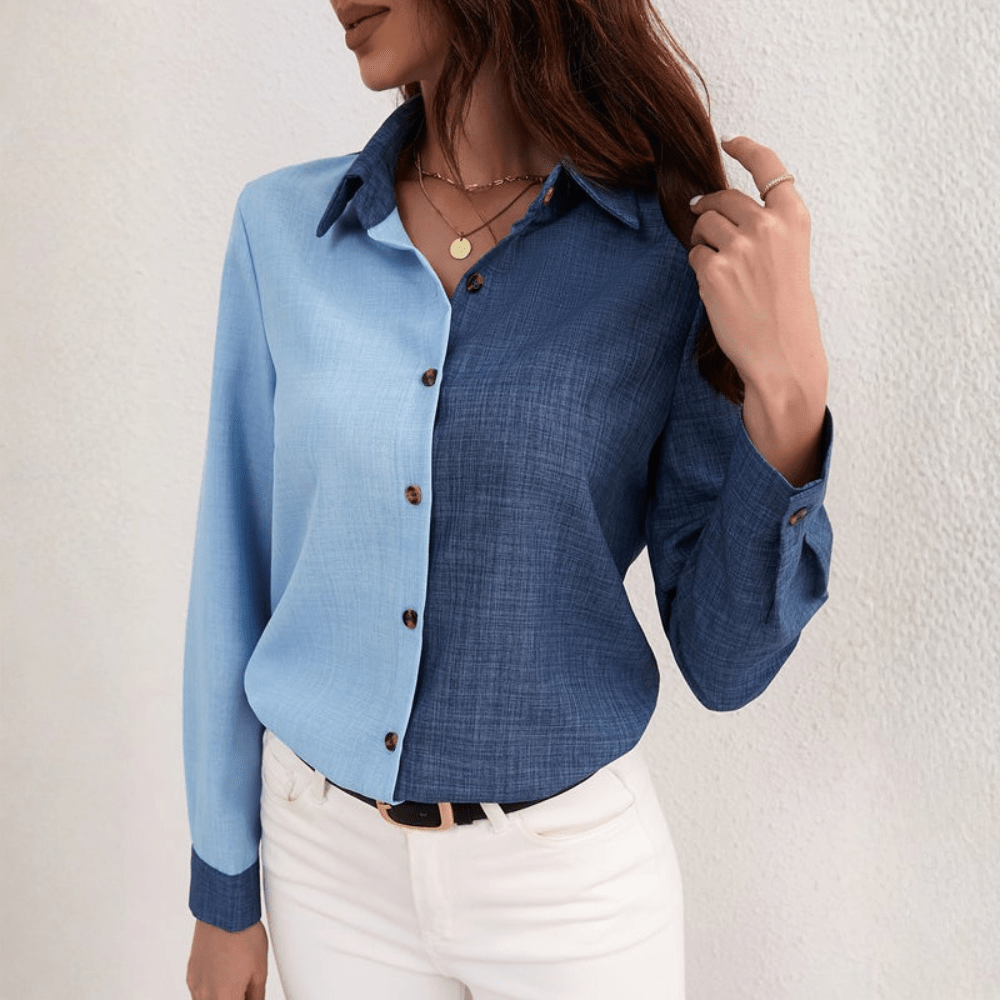 Classic Denim Color Block Shirt