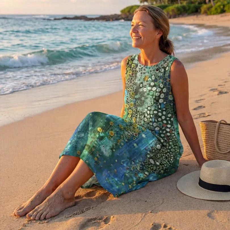 Ocean Mosaic Look Midi Dress