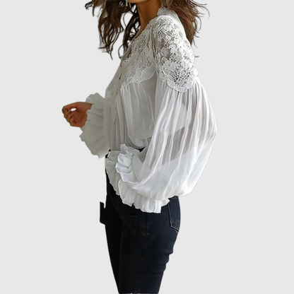 Elegant Lace Detail Fashion Blouse