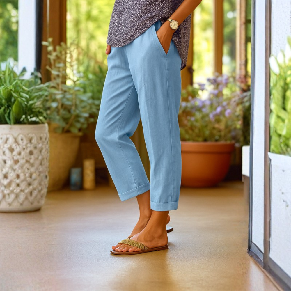 Lightweight Casual Trousers Flared