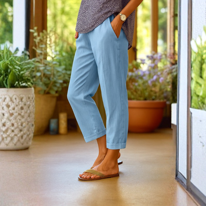 Lightweight Casual Trousers Flared