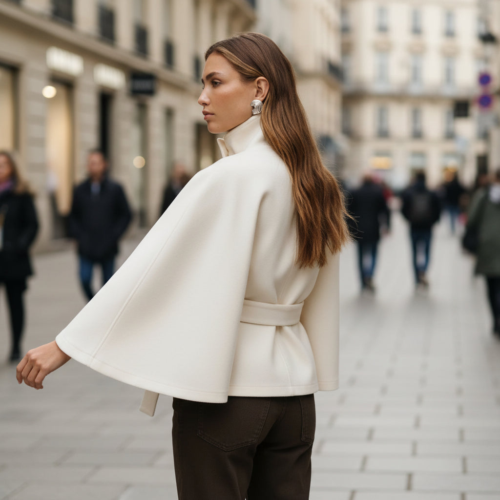 Cape-Parka mit Bindegürtel