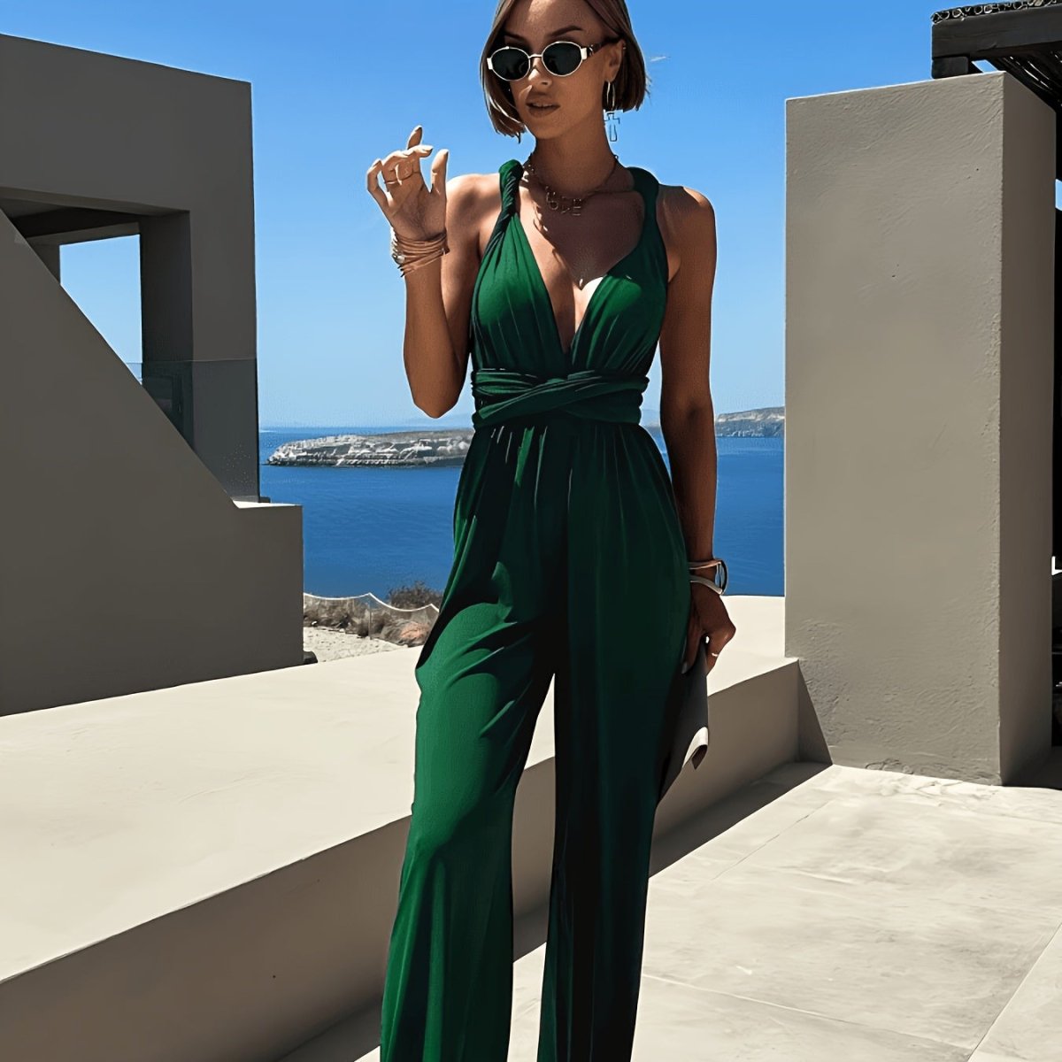 Deep Halter Neck Jumpsuits