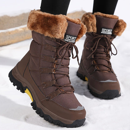 Damen-Schneestiefel mit Kunstfellmanschette