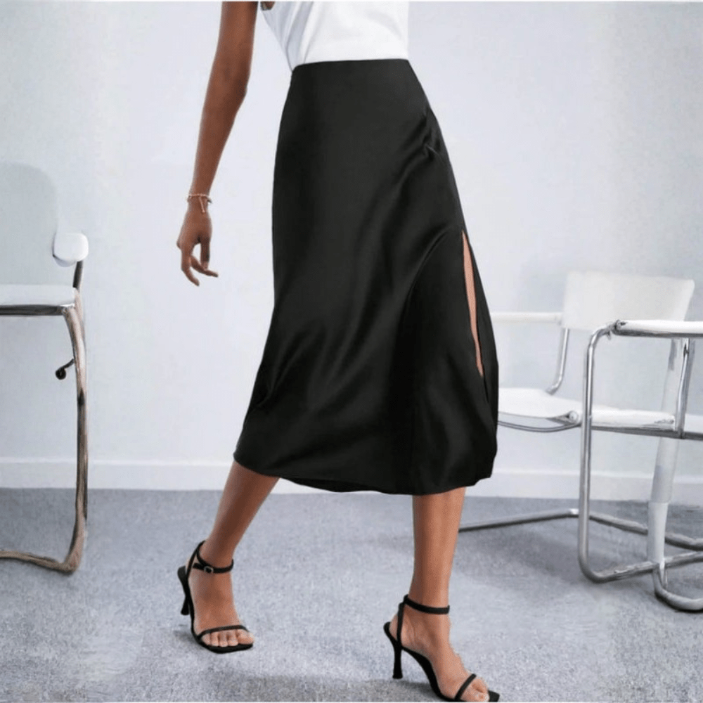 Eleganter Midirock mit Schlitz
