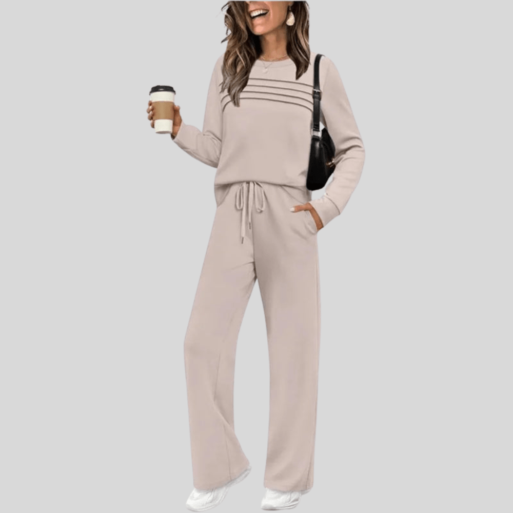 Long Sleeve T Shirt And Belted Pants Set