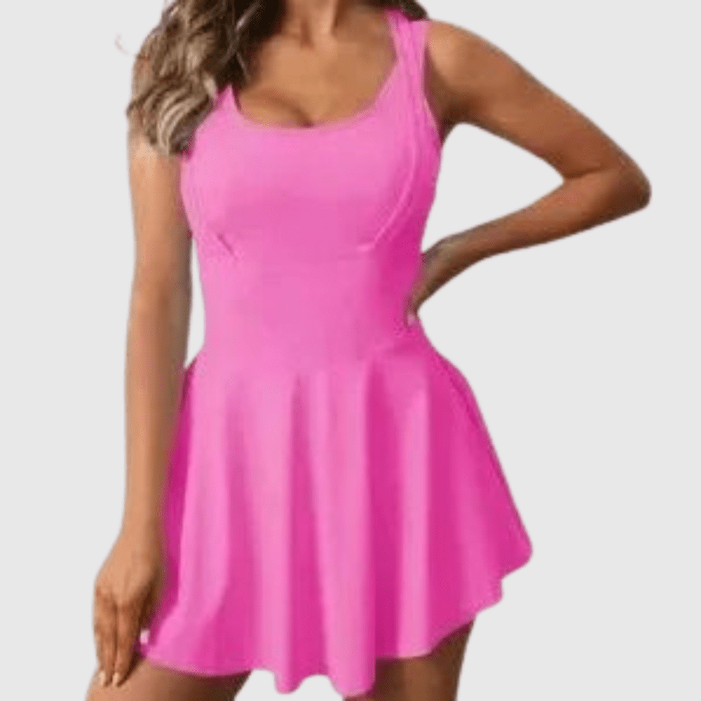 Sleeveless Tennis Workout Dress With Shorts