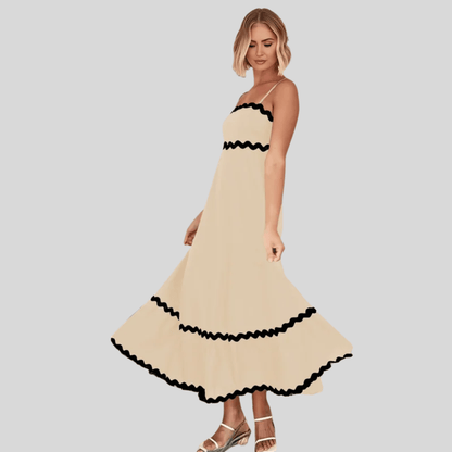 Flowy Spaghetti Strap Ruffle Maxi Dress