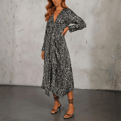 Flowing Zebra Day to Night Dress