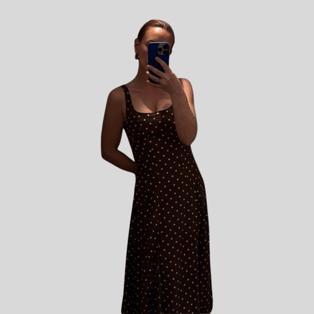 Playful Polka Dot Dress Backless