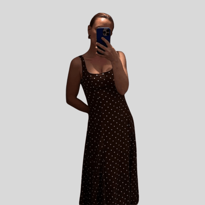 Playful Polka Dot Dress Backless
