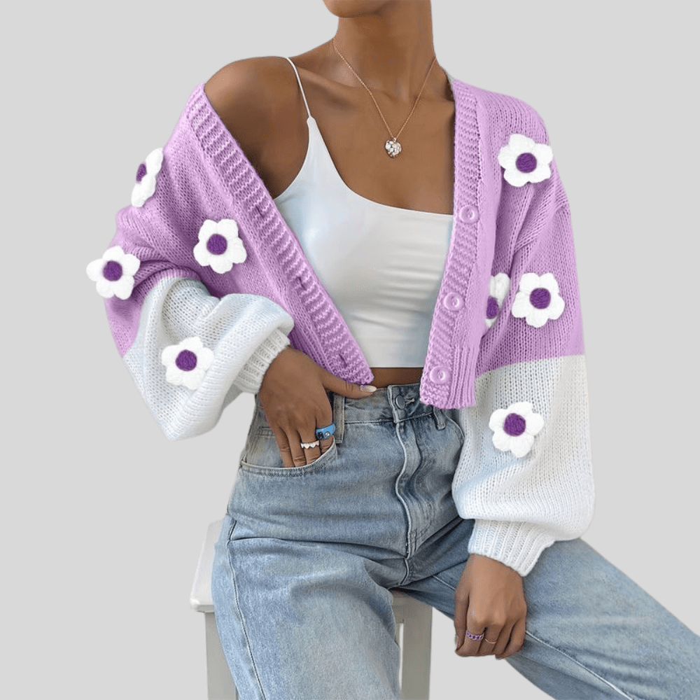 Icy Blue Floral Duster Cardigan