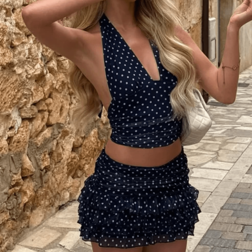 Verspieltes Polka-Dot-Bustier-Camisole
