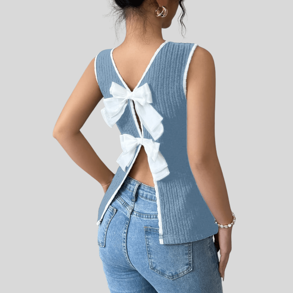 Icy Blue Knit Vest Top